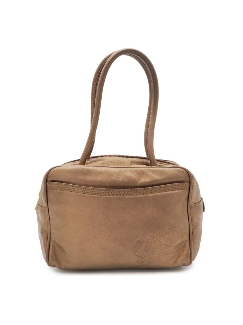 Loewe Vintage Anagram Mini Bag Leather Metallic Blanc Gold